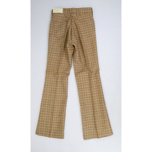 Lot 2‎ New Vintage Flare Leg Pants Boys Sz 16 26x28 Deadstock 70s USA Made Plaid - Picture 3 of 10